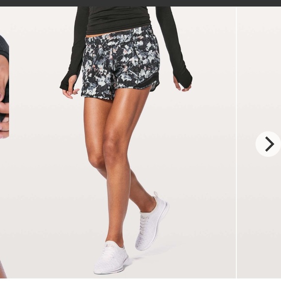 lululemon athletica Pants - lululemon sz 8 Women's Hotty Hot Shorts Spring Bloom Multi Black running tennis